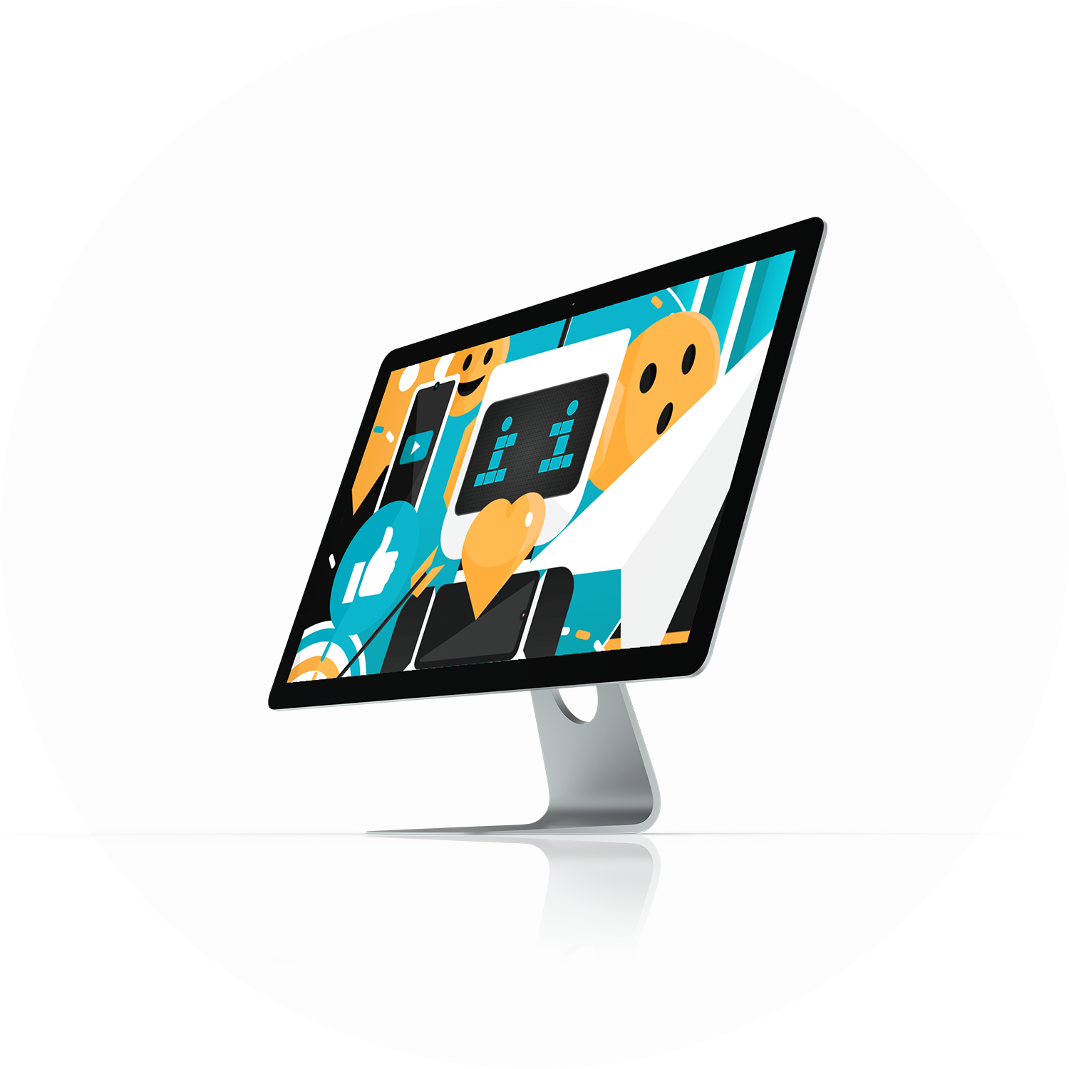 Monitor/pantalla mostrando una ilustración